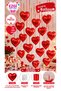 Romantic Celebration Set 15-Piece Red Heart Foil Balloon Special Anniversary Birthday Celebration Ceiling Decoration for Lovers