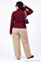 Bordo Fitted Fermuar Kapama Büyük Beden Ceket TBBAW27AG00049 - 6