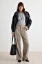 Bej Leopar Desenli Gabardin Pantolon TWOAW27PL00139