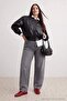 Anthracite Premium High Waist 100% Cotton Barrel Fit Plus Size Jeans Tbbaw27Cj00001 - 5