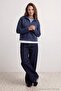 Indigo Selanik/Triko Görünümlü Fermuarlı Yaka Regular/Normal Kalıp Örme Sweatshirt TWOAW22SW0732 - 2