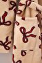 Ecru-Burgundy Ribbon Winter Wellsoft Knitted Dressing Gown Thmaw27Sb00008 - 6
