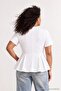 Ecru Peplum Short Sleeve 100% Cotton Knitted Blouse Tbbss26Af00166 - 4