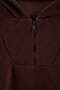 Brown Hooded Thick Fleece Knitted Oversize Sweatshirt Tbbaw23Ao00064 - 9