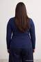 Navy Blue-Ecru 2 Pack Crop Camisole Knitted Plus Size Blouse Tbbaw26Af00055 - 5