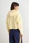 Light Yellow Thick Fleece Inside Hooded Kangaroo Pocket Oversize Crop Knitted Sweatshirt Twoaw27Sw00141 - 4
