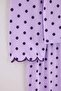 Lilac 100% Cotton Polka Dot Collar and Embroidery Detailed Knitted Pajama Set Thmaw27Pt00242 - 6