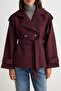 Bordo Oversize Kemerli Trençkot TWOAW27TR00030 - 4