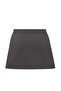 Anthracite Button Detailed Mini Skirt with Shorts Knitted Shorts & Bermuda Twoaw27Sr00038 - 4