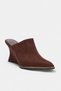 Kahverengi Süet 8 cm Kadın Dolgu Topuk Wedge Arkası Açık Topuklu Ayakkabı TAKAW27TO00016 - 3