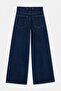 Koyu Mavi Gömlek Bağlama Detaylı Normal Bel Wide Leg Jeans TWOAW27JE00319 - 7