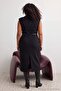 Black Woven Midi Belted Plus Size Dress Tbbaw27Ah00072 - 4