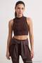 Brown Brushed Soft Fabric Supportive/Shape-Enhancing Knitted Sports Bra Thmaw27Ss00012 - 2