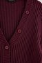 More Sustainable Bordo V Yaka Düz Triko Büyük Beden Hırka TBBAW27AV00029 - 6