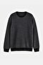 Plus Size Anthracite Regular Fit Knitwear Sweater with Stitching Detail Tmnaw27An00003 - 4
