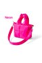 Mini Puffer - Piccolo Quadrato - Waterproof Puff Fabric - Neon Pink - 2