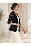 New Season Women's Pocketed Lace Atlas Fabric Jacket Buttoned Model - 5