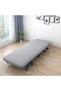 Convertible Folding Sofa Bed Chair with 5-Level Adjustable Backrest, Linen Fabric & Pillow, Grey - 2