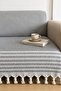 2-Pack Sofa Cover 180X220Cm Organic Cotton 3-Seat Sofa Bed Cover Large Size Hand-Tied Multi-Purpose Cover - Anthracite - 5