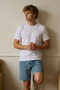 Men's Short Sleeve Comfortable Cotton White T-Shirt - 4