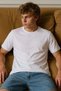 Men's Short Sleeve Comfortable Cotton White T-Shirt