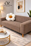Jacquard 3-Seater Sofa Cover, Sofa Bed Cover (Product Contents 1 Piece) Coffee