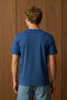 Men's Short Sleeve Comfortable Cotton Indigo T-Shirt - 3