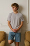 Men's Short Sleeve Comfortable Cotton Gray T-Shirt - 5