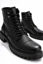 Yg-025 Men's Military Style Black Thick Sole Boots |   Water Resistant & Non-Slip Sole - 3