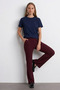 Women's Comfort Fit Basic Navy Blue Loose T-Shirt - 4