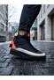 BA0811 High Black Sole Parachute Fabric Orange Faux Leather Detailed Mid-Ankle Sports Boot - 5