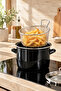 Enamel Pot, Fryer, Glass Lid – 22 cm Diameter, 3.5 Liter Volume - 4