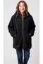 Hooded Front-Pocket Velboa Velvet Laminated Plush Coat - 2