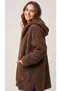 Hooded Front-Pocket Velboa Velvet Laminated Plush Coat - 2