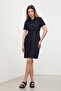 Women's Dark Navy Jeans Dress with Belt