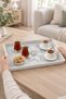 Decorative and Stylish Floral Print Set of 2 Rectangular Serving Tray Set - 5