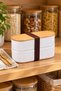 2 Pcs of 2 Bamboo Lid Storage and Nutrition Boxes – 2 Layers, 20 X 9 X 5.5 cm - 5