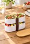 2 Pcs of 2 Bamboo Lid Storage and Nutrition Boxes – 2 Layers, 20 X 9 X 5.5 cm - 3