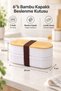 3Pcs 2-Piece Bamboo Lid Storage and Nutrition Box – 2 Layers, 20 X 9 X 5.5 cm - 2