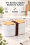 2 Pcs of 2 Bamboo Lid Storage and Nutrition Boxes – 2 Layers, 20 X 9 X 5.5 cm - 2