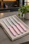 Set of 4 Ultra Sharp Serrated Blades, Pink 22 cm 100% Guaranteed Stainless Steel - 5