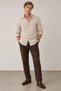 100% Pure Linen Relaxed Fit Long Sleeve Shirt |   Mes128043-01