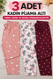 3 Pieces Soft Viscose Milan Stretchy Patterned Pocketless Pajama Bottoms, Pattern Will Be Sent Mixed 801 - 4