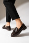 Brown Patent Leather Women's Daily Comfortable Ergonomic Mary Jane Shoes Comfortable Moccasins Campus, Office, School, College Loafer - 4