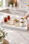 Decorative and Stylish Floral Print Set of 2 Rectangular Serving Tray Set - 4