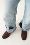 Women's Brown Suede Blunt Toe Thick Heeled Back Zipper Boots with Orthopedic Insole Owena - 6
