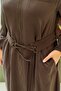 Removable Hooded Full-Length Zippered Robe with Buckle Belt - 5