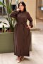 Removable Hooded Full-Length Zippered Robe with Buckle Belt