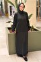 Basic Tunic Skirt Button Detailed Mercerized Set - 2