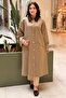 Velvet Shirt Collar Front Pocket Trench Coat with Snap Fasteners